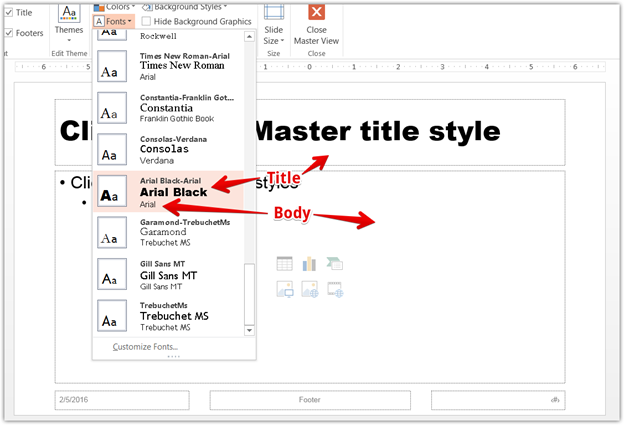 slide masterview in powerpoint for mac