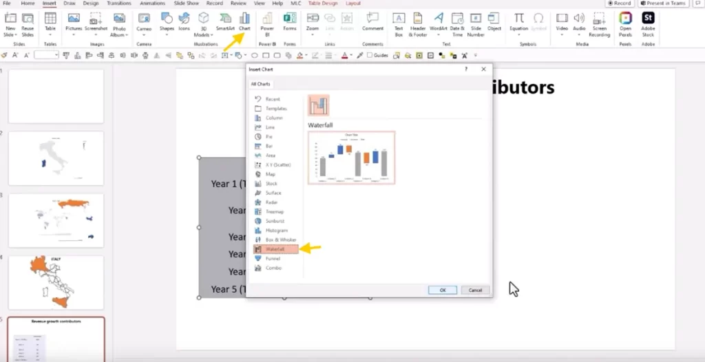 Screenshot waterfall chart 4 | MLC