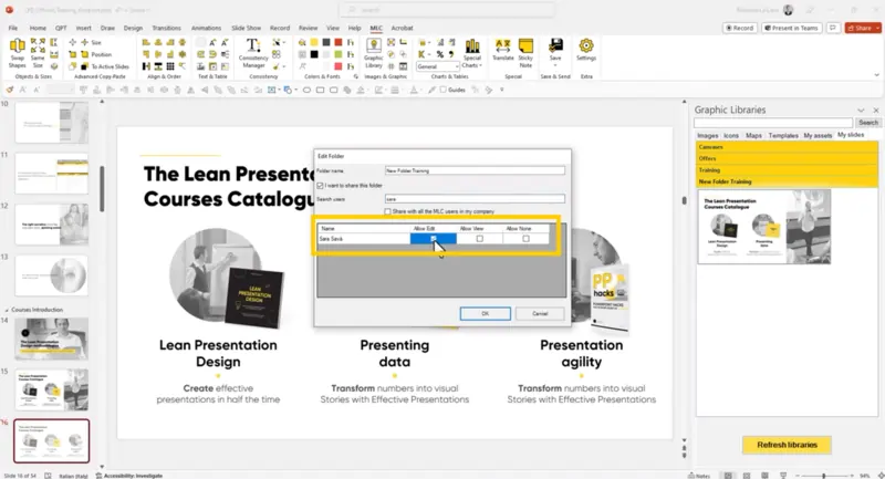 Slide library guide screenshot 11 | MLC Presentation Design Consulting