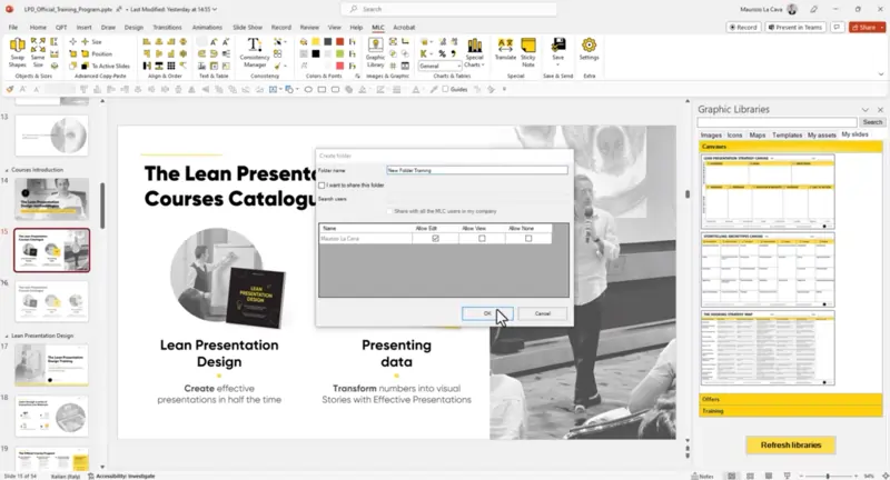 Slide library guide screenshot 5 | MLC Presentation Design Consulting