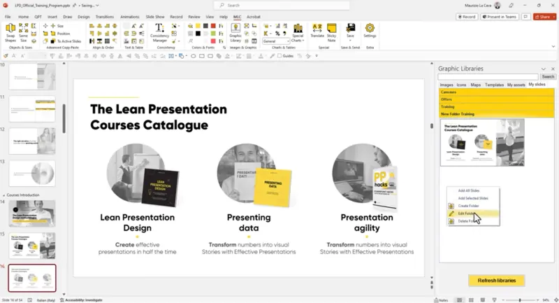 Slide library guide screenshot 8 | MLC Presentation Design Consulting